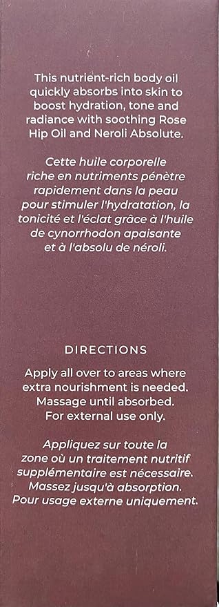 Organic Skin Care Products Made in USA, Vegan, Cruelty Free, Moisturizing + Hydrating Beautifying Body Oil with Rose Hip Oil, 4fl oz/118ml, Oasis