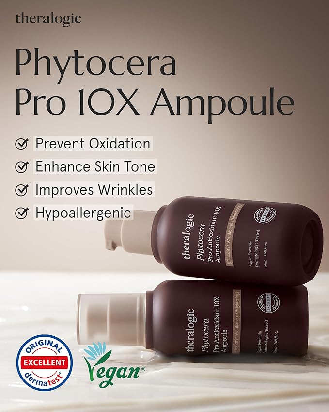 Phytocera Pro Antioxidant 10X Ampoule - Ceramide Lifting Elasticity Age-Defying Face Serum with Collagen, Hyaluronic Acid, NMF - Vegan and Dermatologically Tested, 1.69 fl.oz.