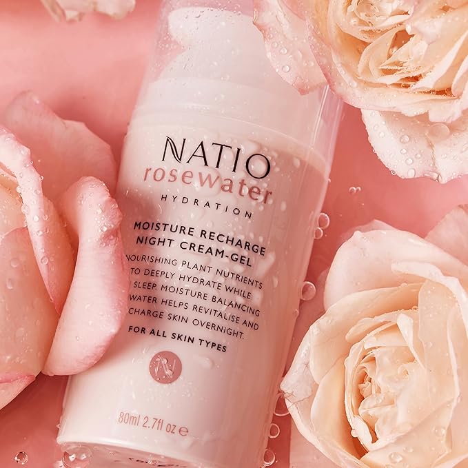 Australia Rosewater Hydration Moisture Recharge Night Cream-Gel, 2.7 oz - Face Moisturizer with Shea Butter - Face Cream for All Skin Types