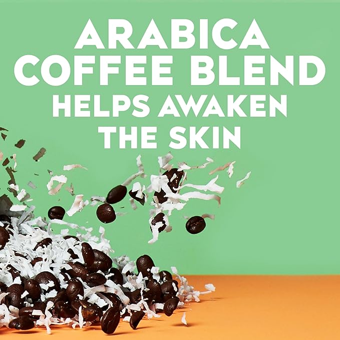 OGX Smoothing + Coconut Coffee Exfoliating Body Scrub with Arabica Coffee & Coconut Oil, Moisturizing Body Wash for Dry Skin, Paraben-Free with Sulfate-Free Surfactants, 19.5 Fl Oz, 2 Pack