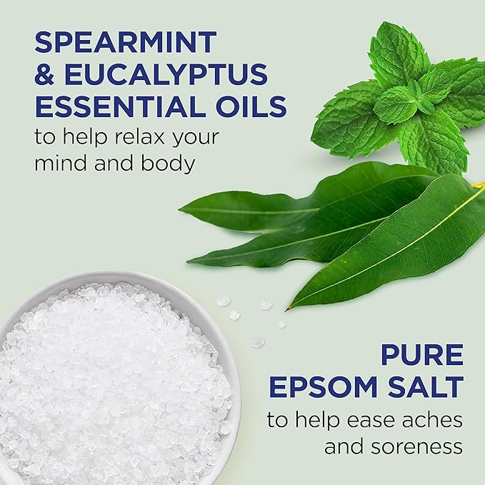 Dr Teal's Pure Epsom Salt, Relax & Relief With Eucalyptus And Spearmint, 3 lb (Pack of 4)