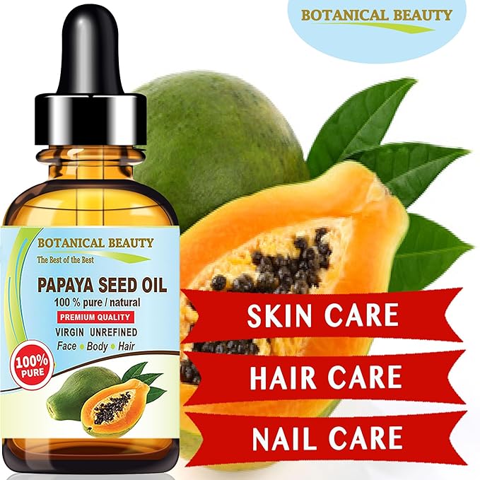 Botanical Beauty PAPAYA SEED OIL WILD GROWTH 100% Pure Natural Virgin Unrefined Undiluted Cold Pressed Carrier Oil for Face, Skin, Hair, Lip, Nails 2 Fl. oz. - 60 ml
