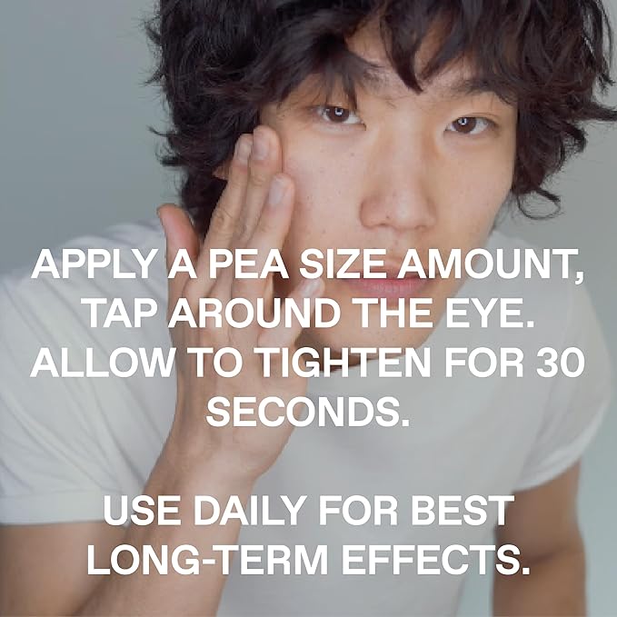 Under Eye Gel for Men, Caffeine Eye Cream, Peptides, RejuveNAD, Instant Tightening, Brightening, Depuffing for Under Eye Bags, Blurs Fine Lines and Dark Circles, 0.5 Fl Oz