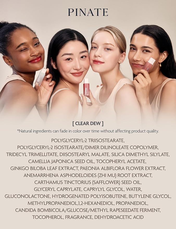 Natural Bloom Korean Lip Oil Serum 0.14 fl oz | Moisturizing Lip Booster Plumping Oil Serum Enriched w/Camellia & Safflower Oils | Non-Irritating Clear Lip Gloss with Glazed Finish (Clear Dew)