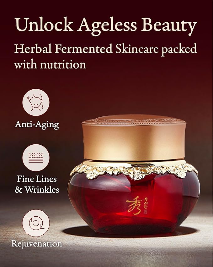 Sooryehan Hyobidam Fermented Cream (1.7fl oz) - Korean Facial Care. Face Moisturizer for Women. Wrinkle Cream for Women, Night Cream for Face with Wild Ginseng & Snow Fungus.