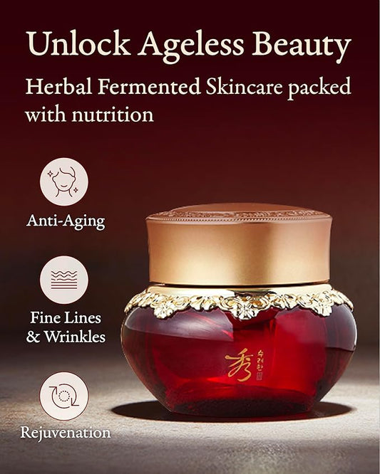 Sooryehan Hyobidam Fermented Cream (1.7fl oz) - Korean Facial Care. Face Moisturizer for Women. Wrinkle Cream for Women, Night Cream for Face with Wild Ginseng & Snow Fungus.