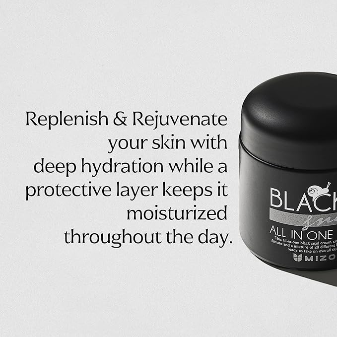 MIZON Black Snail All In One Cream Intensive Korean Skin Care Facial Moisturizing Snail Mucin Extract Travel Size (1.18 fl oz)