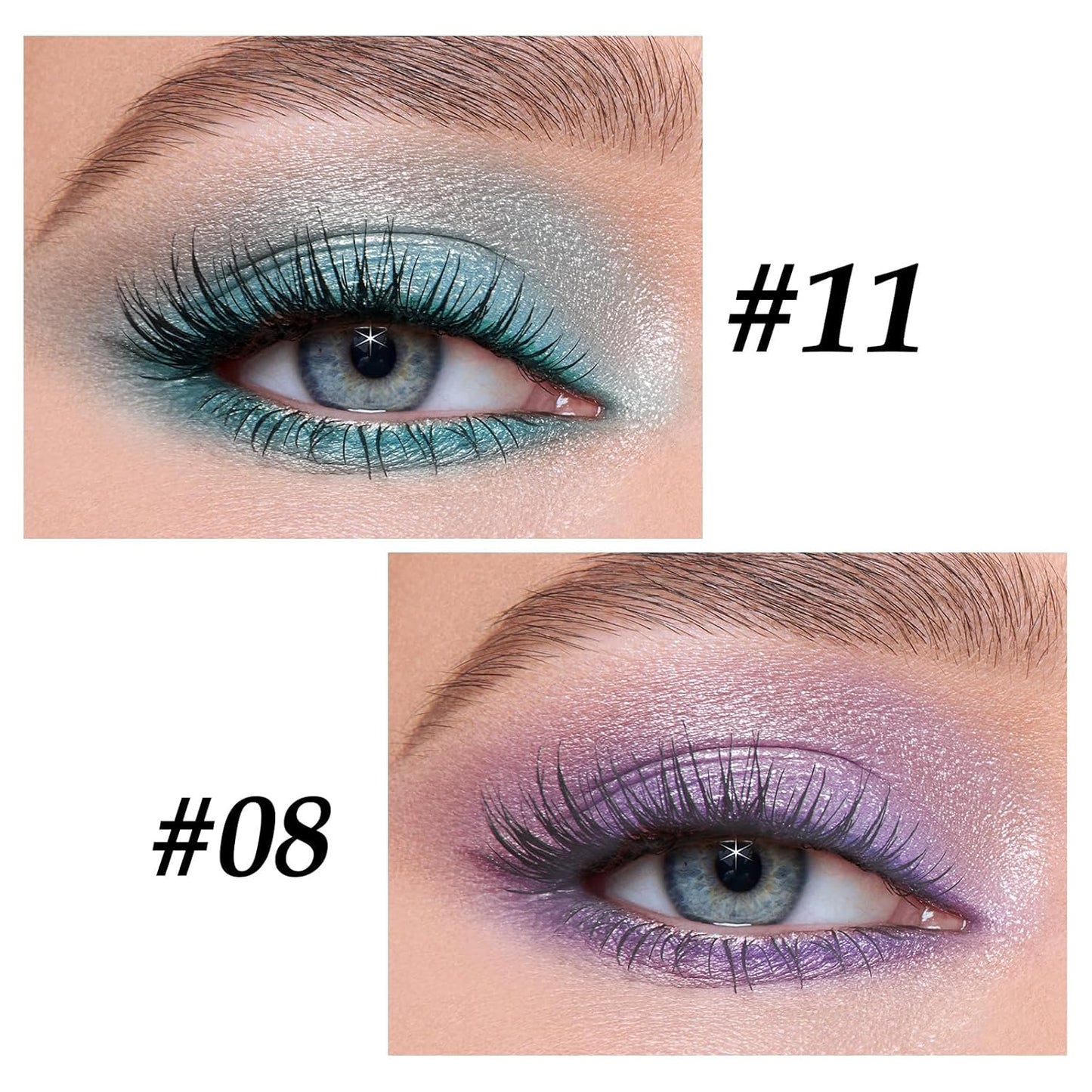 Boobeen Waterproof Eyeshadow Stick Crayon - Shimmer Cream Eyeshadow Pen, Easy to Use (08#+11#)