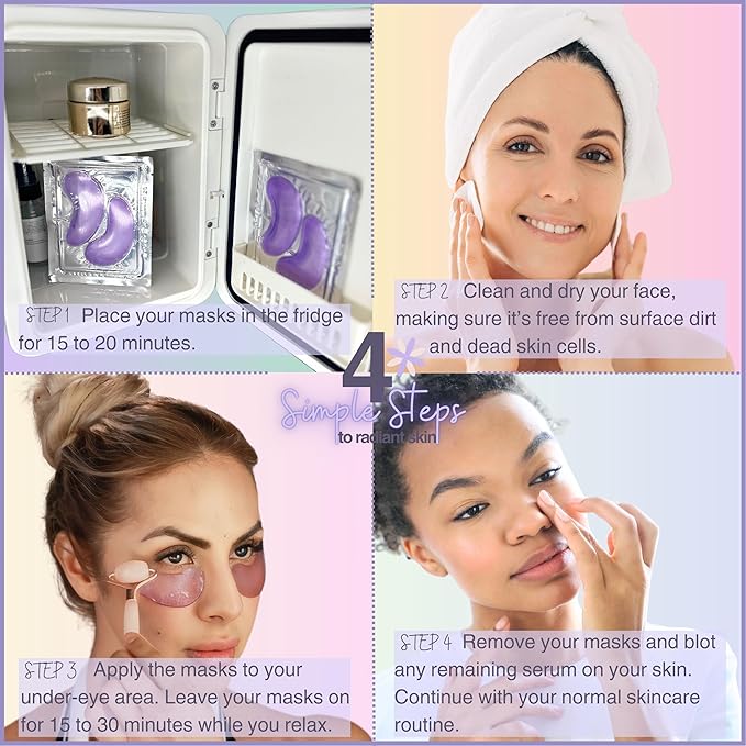 Under Eye Masks (20 Pairs) Collagen & Hyaluronic Acid - Reduce Wrinkles, Dark Circles, Puffy Eyes, Bags, Anti Aging Patches & Face Moisturizer Sensitive Skin Safe- Mothers Day