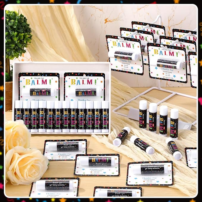 90 Pack Teacher Appreciation Gifts Bulk Lip Balms Employee Staff Team Thank You Gifts Nurse Volunteers Pastor Appreciation Party Gifts Favors for Women Men Coworkers Club You're the Balm