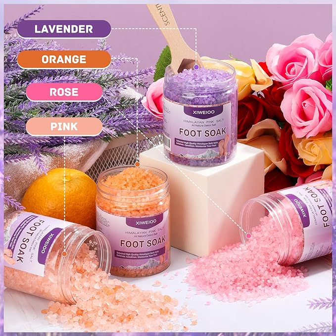 Tea Tree Oil Foot Soak Stubborn Foot Odor, Athletes Lavender Foot Soak with Pure Epsom Salt Soak Pedicure Salt Athletes Foot & Stubborn Foot Bath Salt Softens Calluses & Soothes Foot Care spa…