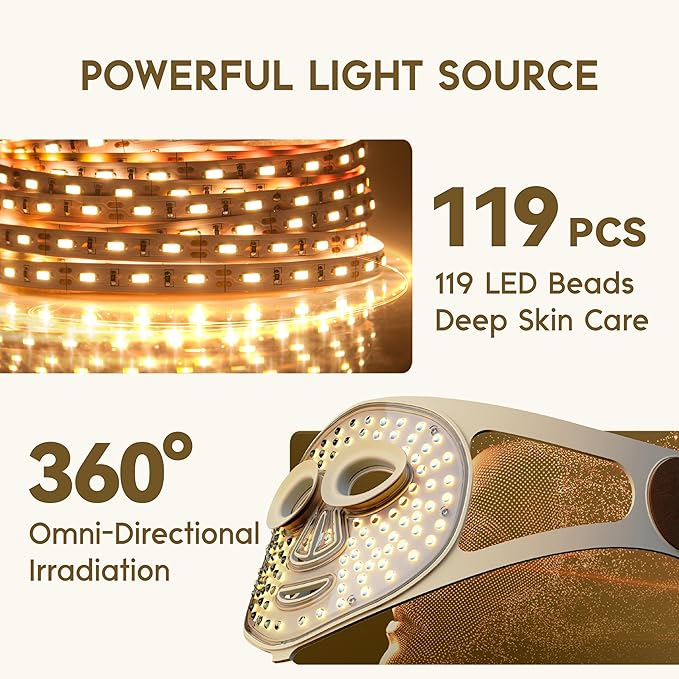 KINGDO 7-Colors LED Face Mask with Automatic Foaming Face Scrubber