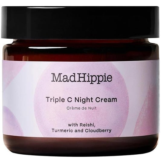 Mad Hippie Triple C Night Cream – Face Moisturizer, Skin-Brightening, Anti-Aging Skin Care with 3 Forms of Vitamin C, 2.1 Oz