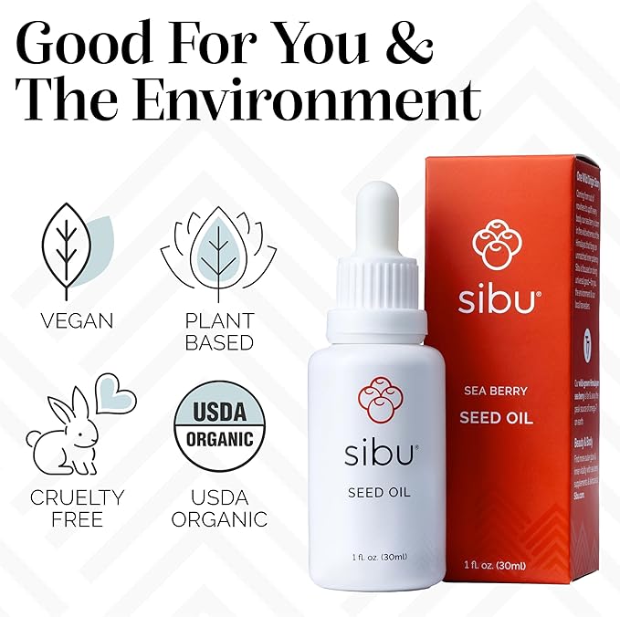 sibu Premium Himalayan Sea Buckthorn Seed Oil, USDA Organic (30ml) – Amazing for Sensitive Skin, Breakouts, & Irritation