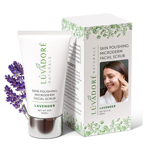 Microdermabrasion Facial Scrub – Skin Polishing Exfoliating Face Scrub – Gentle Face Exfoliator with Shea Butter, Vitamin E – Hydrating and Smoothing Formula for Wrinkles, Scars