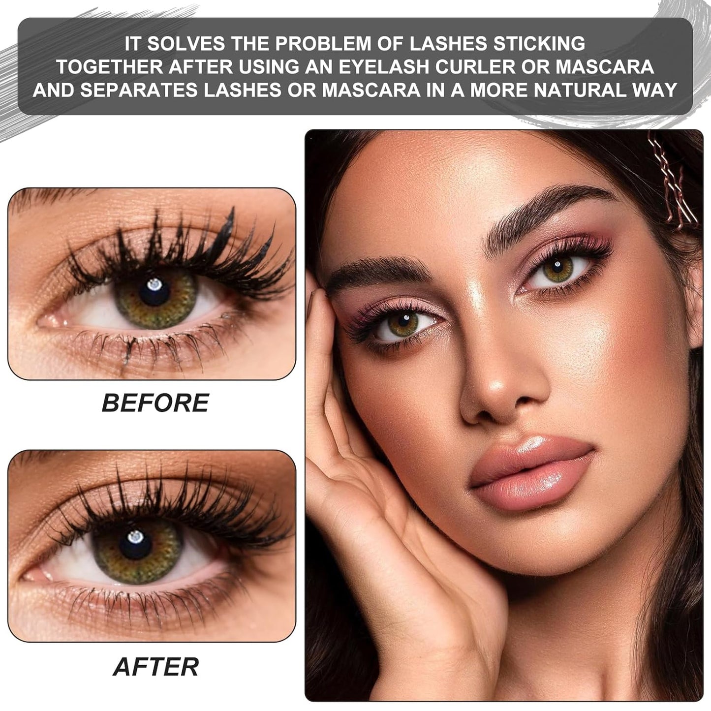 docolor Foldable Eyelash Comb 2 PCS Separator Folding Lash Comb Eyebrow Mascara Applicator Eyelash Definer Arc Designed Cosmetic Brushes Tool