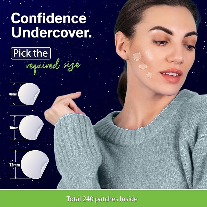 Dot Pimple Patches for Face – Hydrocolloid Acne Patches for Quick Zit Relief, Invisible Spot Stickers That Stay All Night, Gentle for All Skin Types, Oil-Free (240 Count)