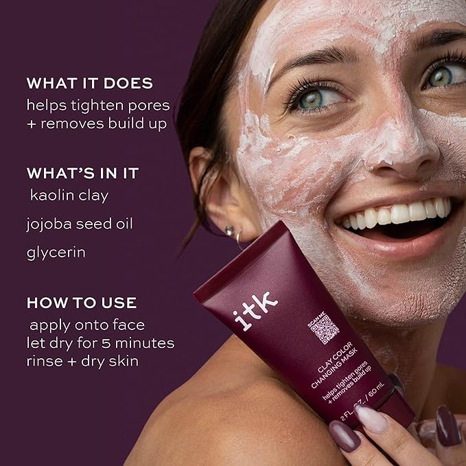 ITK Clay Color Changing Mask for Unisex - 2 oz Mask