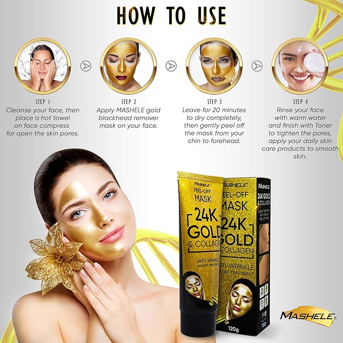 24K Gold Firming Peel Off Face Mask- Anti Aging, Lifting (1PC)