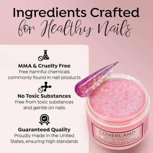 Tones Coverland Acrylic Nail Powder "Tango" - Limited Edition Acrylic Powder for Nail Design, Sculpting, and Masking Nail Bed Imperfections - Professional Acrylic Nail Supplies - (1.5 Oz)