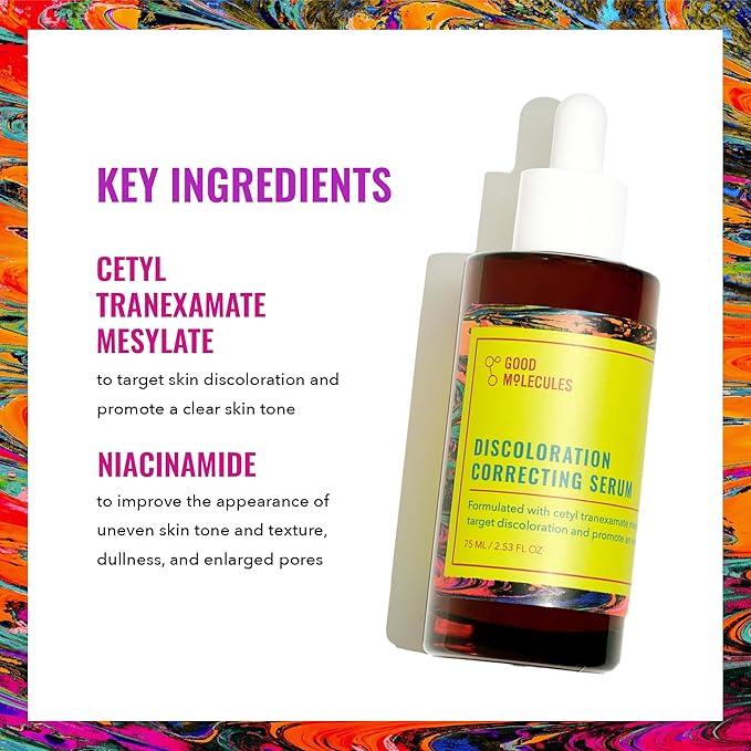 Good Molecules Discoloration Correcting Serum - Tranexamic Acid Ester Salt and Niacinamide for Dark Spots, Sun Damage, and Age Spots - Skincare Face