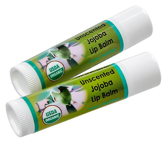 100% Pure Organic Jojoba Oil. Travel Size 1 oz plus 2 Pack Organic Unscented Lip Balms with over 70% Jojoba Oil. 100% Natural. By Desert Oasis Skincare (1 fl oz/29 ml)