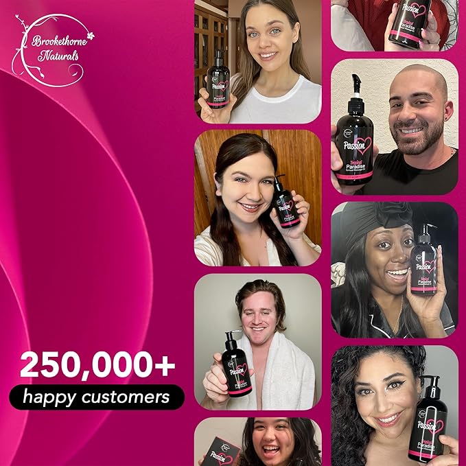 Passion Sensual Massage Oil for Date Night | 100% Natural Body Oil for Couples with Jojoba & Almond | Aromatherapy & Relaxing Massage Therapy | Perfect Glide & Smooth Skin | Tropical Paradise Scent