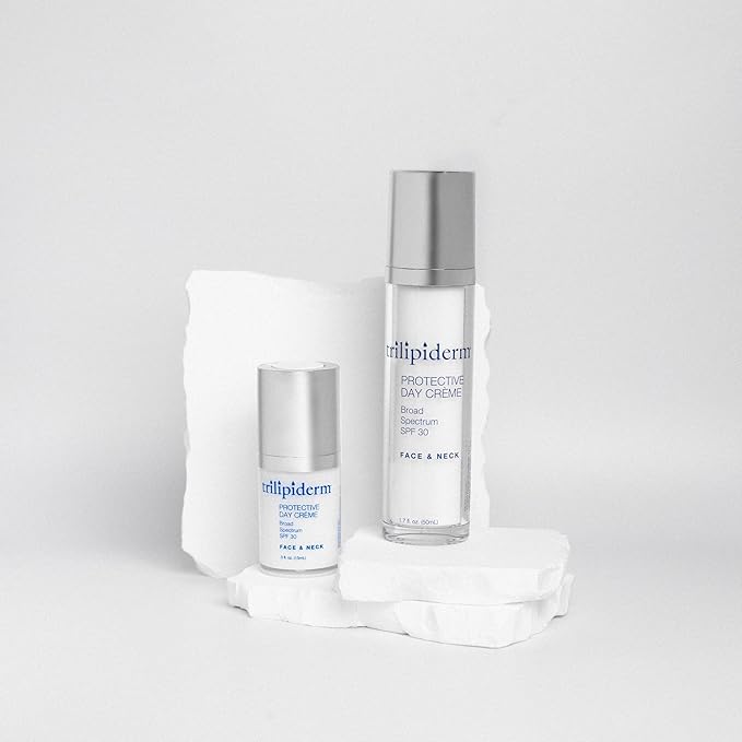 Trilipiderm Sightseer Bundle – Protective Day Cream Broad Spectrum SPF 30 and Rehydration Night Crème Set – Travel Size