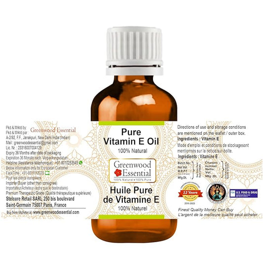 Pure Vitamin E oil Natural Therapeutic Grade (pack of Two) 100ml X 2 (6.76 oz)