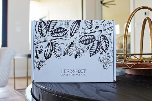 Massage Oil Gift Set, Warming Massage Oils for Couples, Vanilla, Cocoa, and Honey, Edible Massage Oils by Herb & Root, Blend to Relax Tense Muscles, Hypoallergenic Skin Therapy,