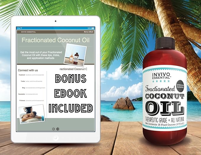 Fractionated Coconut Oil Premium Therapeutic Grade 16 Ounce Liquid Carrier Oil for Aromatherapy Relaxing Massage and Diluting Essential Oils with Pump and eBook