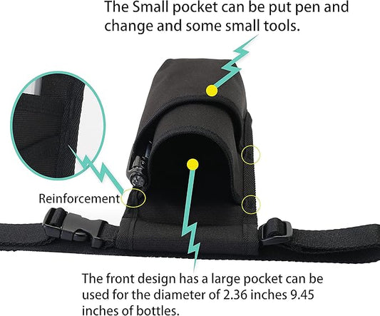 Professional Massage Therapist Holster with Adjustable Belt, Massage Bottle Bag, Massage Lotion Holster,Black(XJ-1KD)