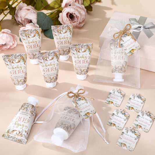 48 Sets Boho Baby Shower Hand Cream Gifts Baby Shower Party Favors for Guests Baby Girl Hand Cream Gift Bulk Travel Size Hand Lotion Set for Guest