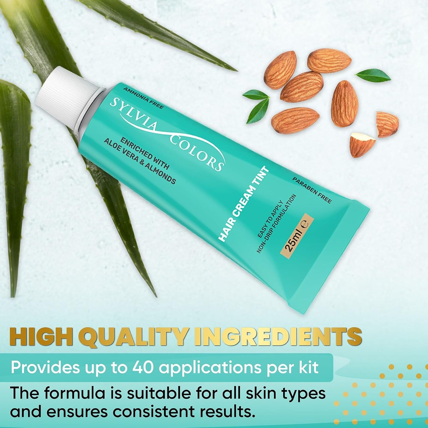 Professional Tint Kit Semi-Permanent 40 Applications Lasts 4-6 Weeks Spot Coloring Set Waterproof (Medium Brown, 25 ML)