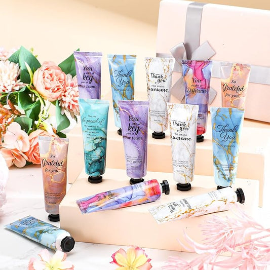 24pcs Mini Body Lotion Bulk Employee Appreciation Gifts in Bulk Mother's Day Travel Size Body Lotion Thank You Inspirational Gifts for Coworker Employees Team Women Moisturizing Staff