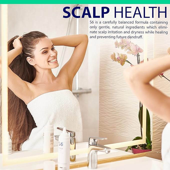 NAPURA S6 Anti Dandruff Shampoo with Tea Tree Oil, 1% Zinc and 1% Salicylic Acid - Natural Itchy Scalp Treatment (6.76 fl oz) for Men and Women