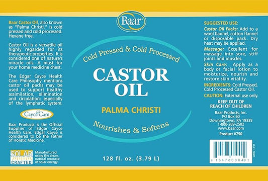 Baar Castor Oil, Gallon for Personal Care