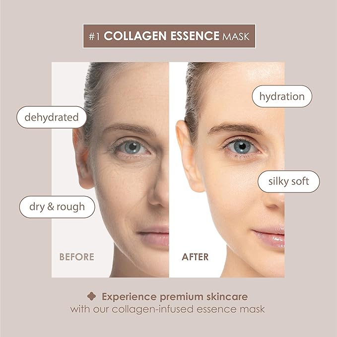 Original Derma Beauty Collagen Face Masks 36 PK Vegan Ultra Moisturizing Face Masks Skincare Sheet Masks Set for Beauty & Personal Care Korean Face Mask (Tea tree)