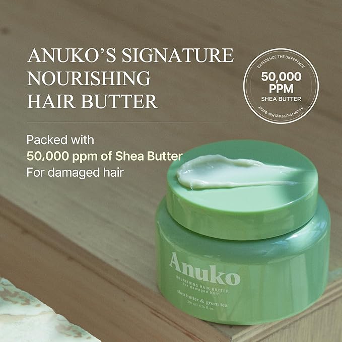 Nourishing Hair Butter for Damaged Hair, 6.7 oz, Shea Butter & Green Tea, Korean Hair Care, Hair Treatment Mask, Vegan Protein