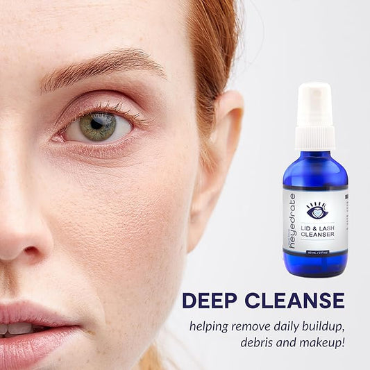 Eye Love Heyedrate Lid and Lash Cleanser Spray – Gentle, Pure Hypochlorous Acid Spray for Eye Irritation - Fast Acting, Soothing Formula - Everyday Eyelid Cleansing Spray 2 Ounce Glass Bottle