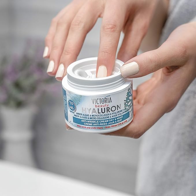 Hyaluron & Amber Algae Anti-Aging Day and Night Cream with Micro-Collagen and Hyaluronic Acid for Age 40 and Above - 50 ml