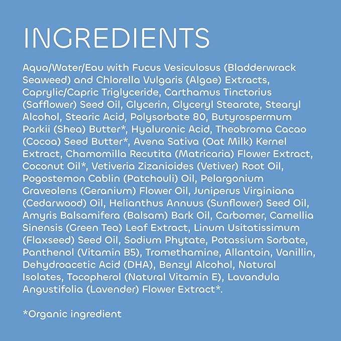 Seaweed Bath Co. Calm Body Cream, Vetiver Geranium Scent, 6 Ounce, Relaxing Hand & Body Lotion Moisturizer for Dry Skin, Sustainably Harvested Seaweed, Oat Milk, Chamomile