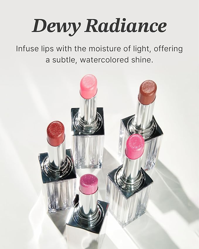 Glint Glow Lip Balm (Ballet Shoes, 0.1oz) - Moisturizing Stain Lipstick with Shine for Natural Lips, Tinted Treatment. Luxurious Korean Skin Care Makeup. Chapped, Dry, Cracked