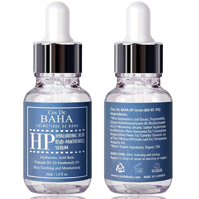 Panthenol 4% Serum - Vitamin B5 Facial Hydrating Serum with Aloe Vera, Hyaluronic Acid, White Tea Extract - For All Skin Types, 1 Fl Oz (30ml)