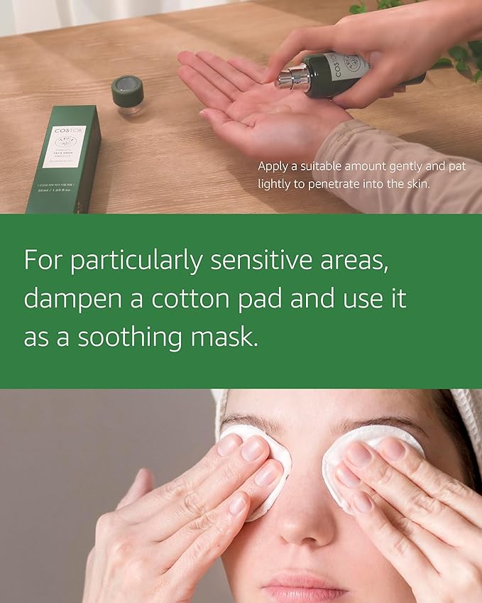 COSTOK Timeless TECA Drop Ampoule 50ml with Centella Asiatica Extract TECA Technology Hypoallergenic Soothing Hydrating Facial Serum for Sensitive Skin