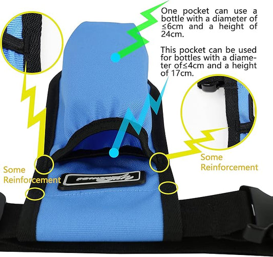 Massage Bottle Bag Massage Therapist Holster Massage Lotion Holster Massage Oil Holster（YR-1KD-Blue）