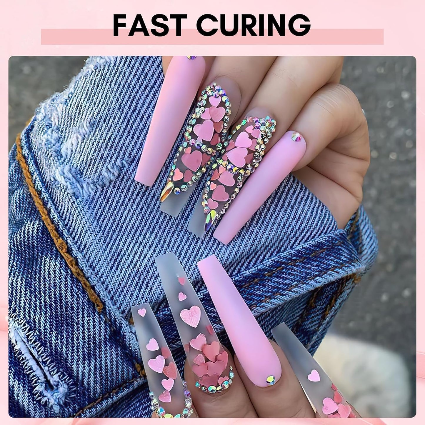 Makartt Nail Rhinestone Glue, Super Strong Gel Nail Glue for Rhinestones, 3D Art Design Charms and Gems, for Jewel Crystal Beads Gems Diamonds, UV/LED Need, Easy Use, 15ML