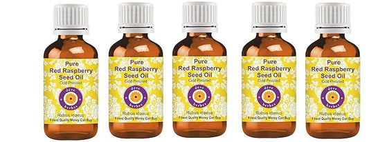 dève herbes Pure Red Raspberry Seed Oil (Rubus idaeus) Cold Pressed (Pack of Five) 100ml X 5 (16.9 oz)