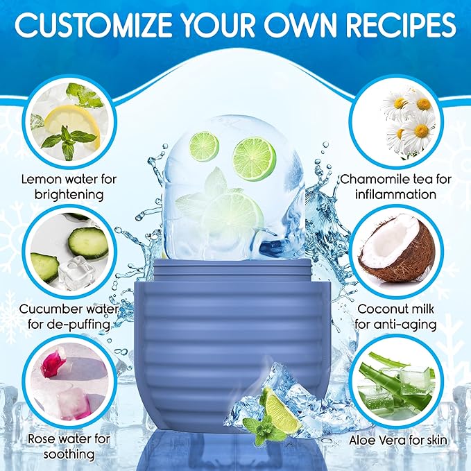 1Pcs Ice Roller for Face, Ice Face Roller, Reusable Silicone Ice Mold for Face, Facial Beauty Ice Roller Skin Care Tools for Shrink Pores Anti Wrinkle Reduce Puffiness (Brown)