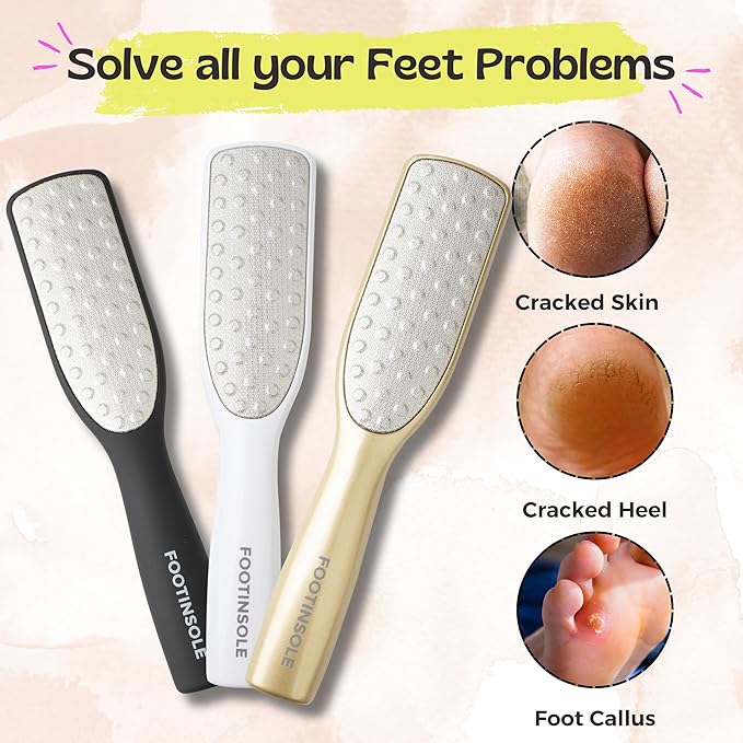 Professional Dual-Sided Foot File : The Essential Callus Remover for Effortlessly Smooth and Soft Feet (White)